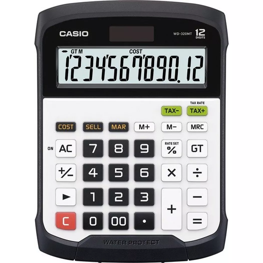 CASIO – Tischrechner WD-320MT anzeigend, Weiss Bunt