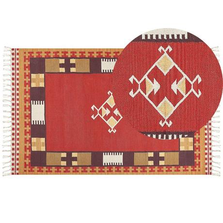 Beliani Tapis en Coton Traditionnel PARAKAR  