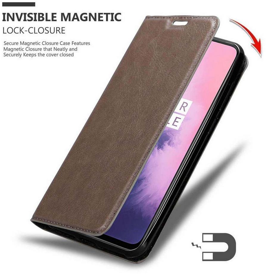 Cadorabo  Hülle für OnePlus 7 Magnetverschluss, Kartenfach 
