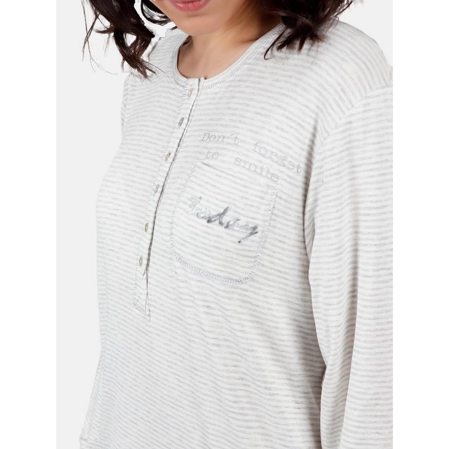 Admas Chemise de nuit rayée à manches longues  
