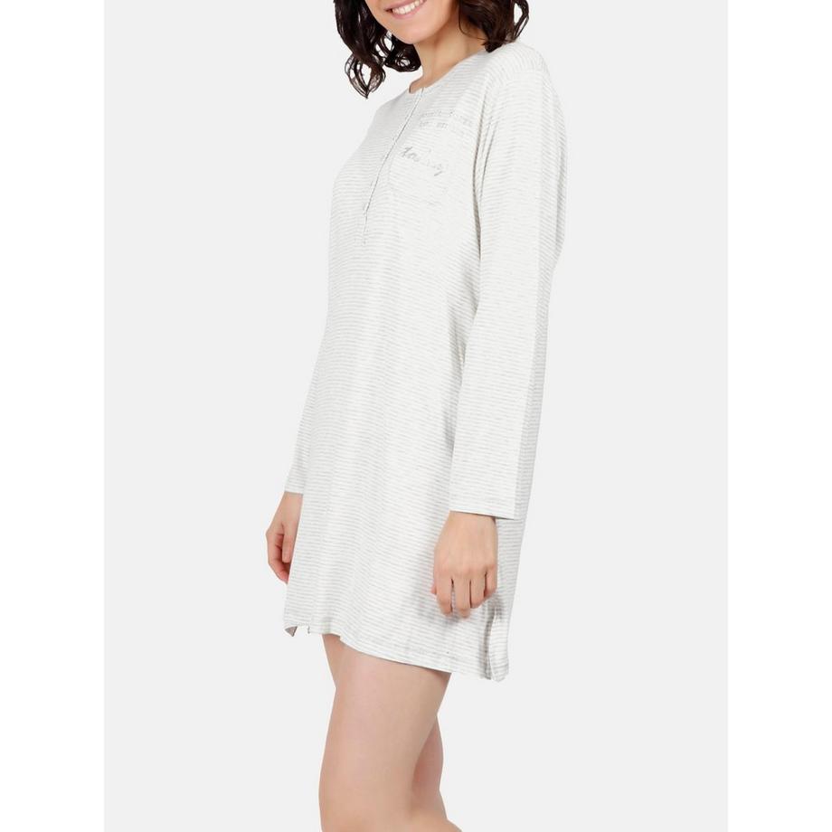 Admas Chemise de nuit rayée à manches longues  