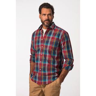 JP1880  Chemise à carreaux à manches longues, coupe Modern Fit et col kent - jusqu'au 8 XL 