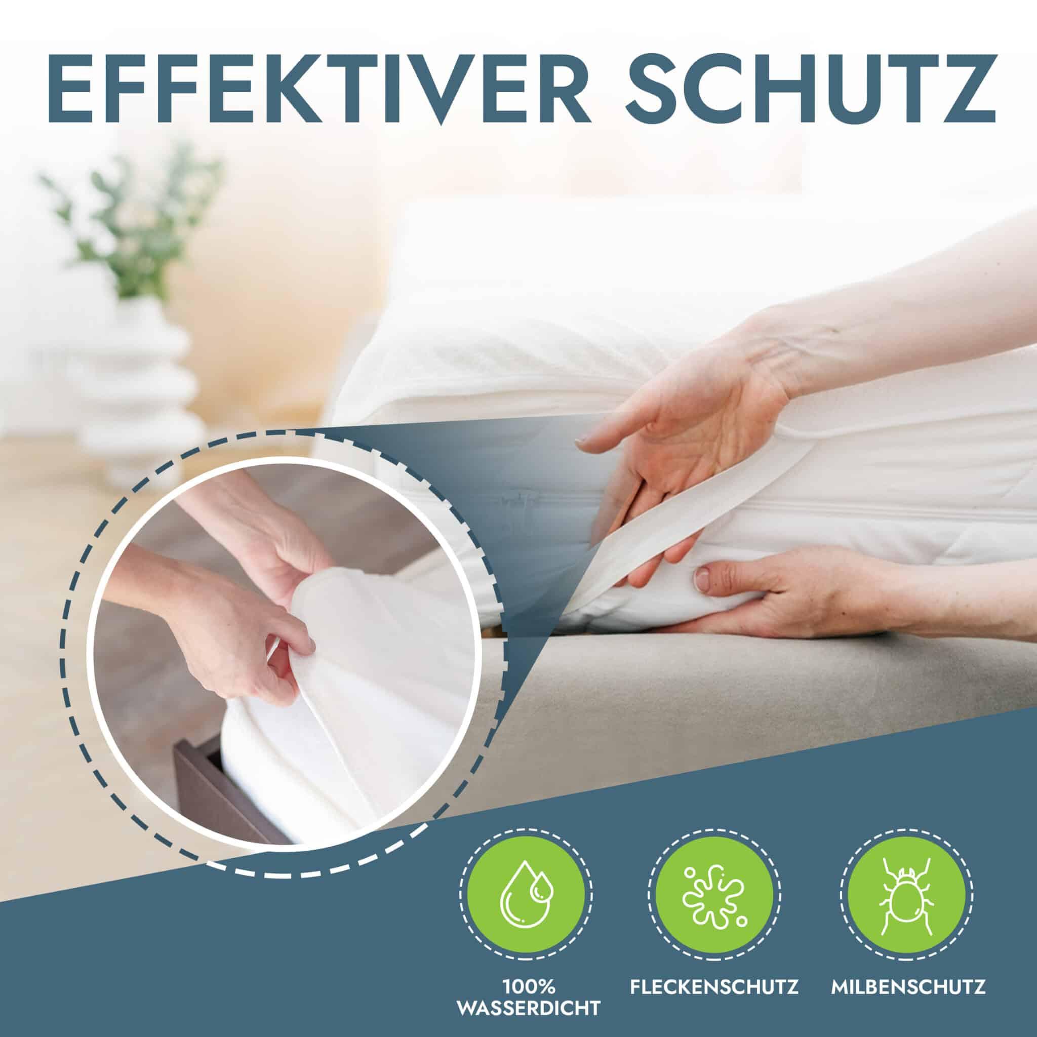 Mara Vital Wasserdichter Matratzenschoner atmungsaktive Matratzenauflage Matratzenschutz ohne Knistern  