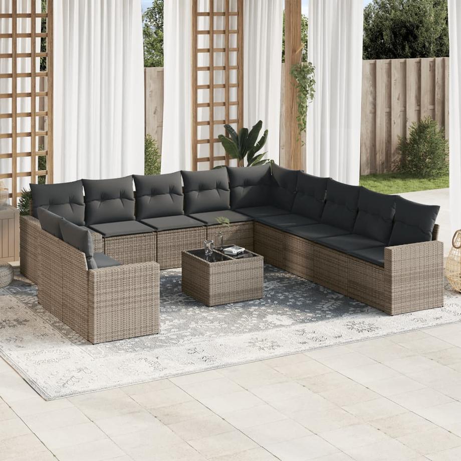 VidaXL Ensemble de canapés de jardin rotin synthétique  