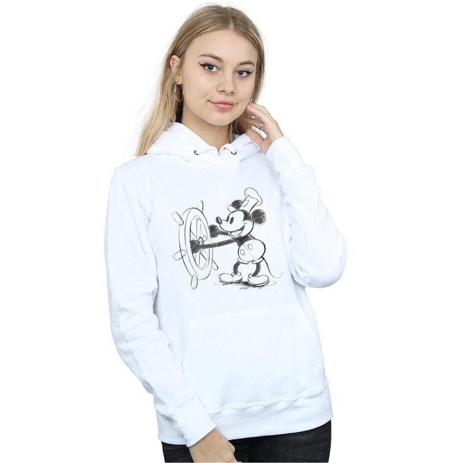 Disney Mickey Mouse Steamboat Willie Felpa con Cappuccio  