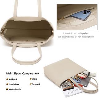 Only-bags.store PU Leder Shopper Tasche mit Reissverschluss und Innentasche  