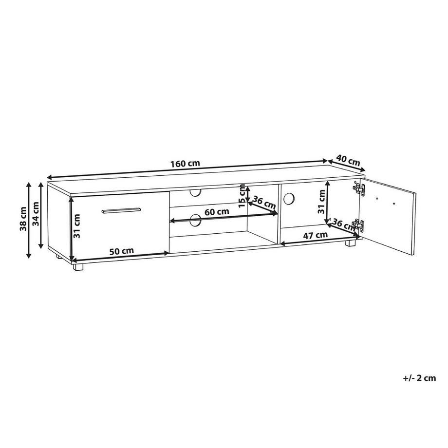 Beliani Meuble TV avec LED en MDF Minimaliste BANFF  