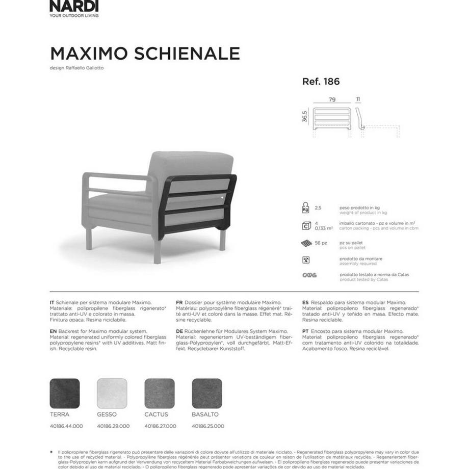 NARDI outdoor Rückenlehne für Gartenlounge Maximo  