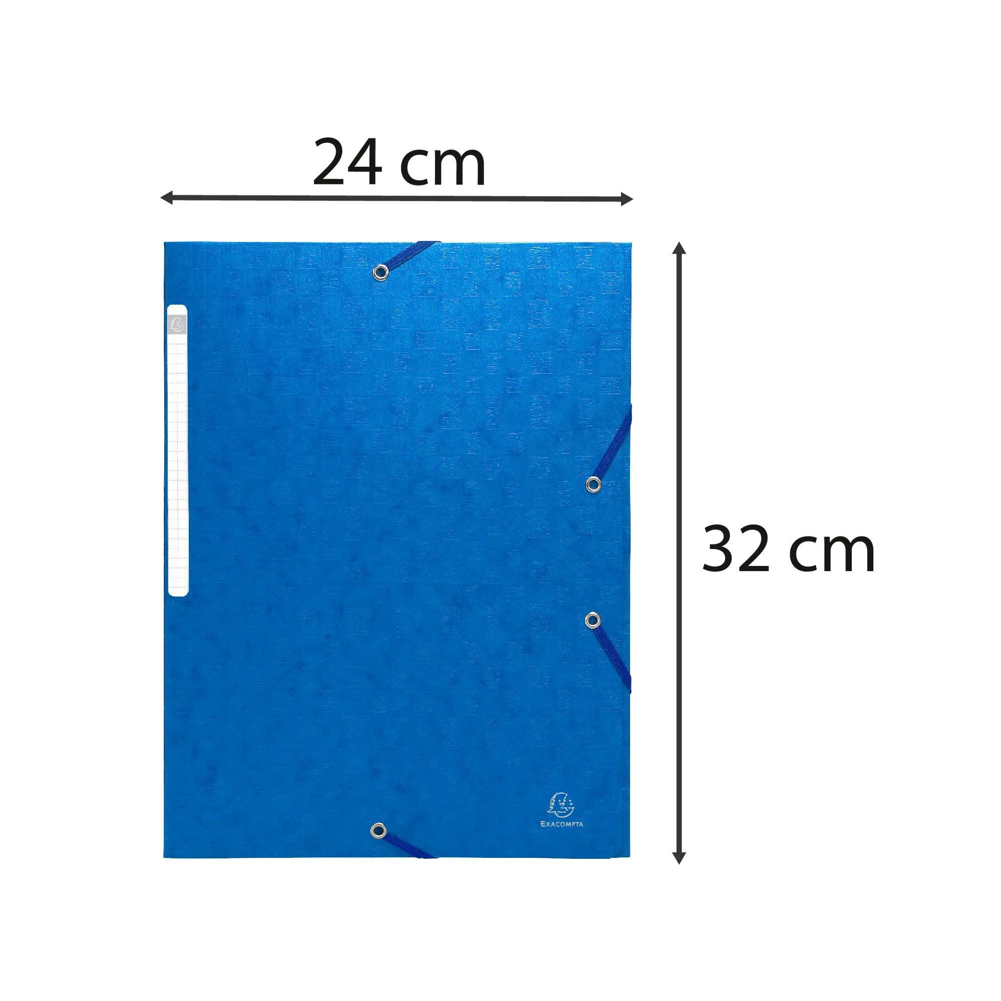 Exacompta Chemise 3 rabats à élastiques Maxi Capacity carte lustrée 600g/m2 Scotten ®- A4 - x 25  