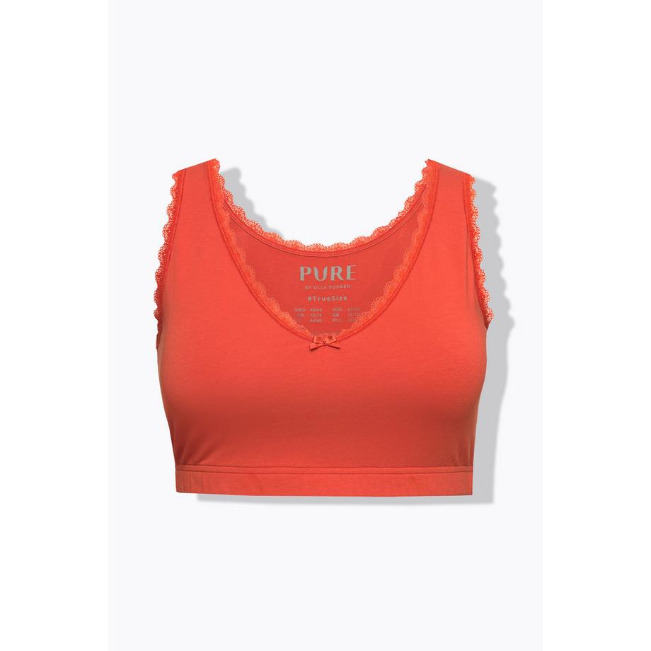 Ulla Popken Bustier Liseré Fantaisie Décolleté en V Coton Bio  