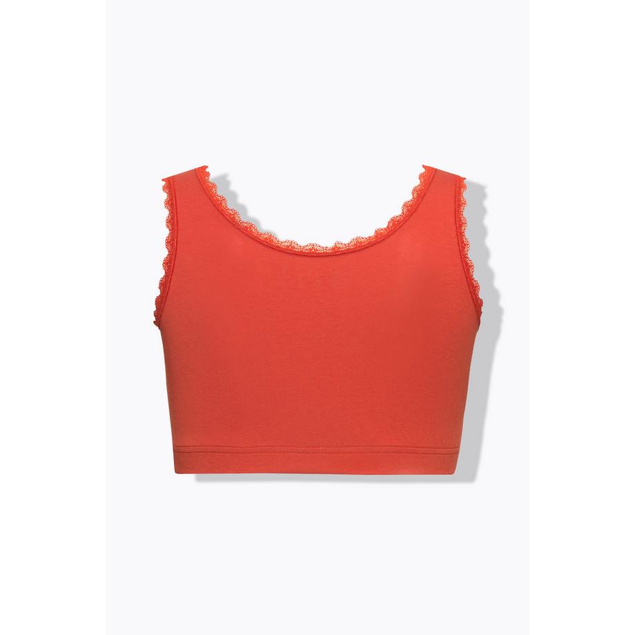 Ulla Popken Bustier Liseré Fantaisie Décolleté en V Coton Bio  