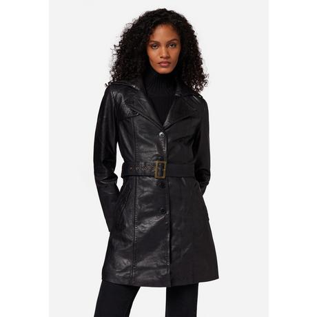 RICANO  Cappotto in pelle per donna Kate, trench con cintura 