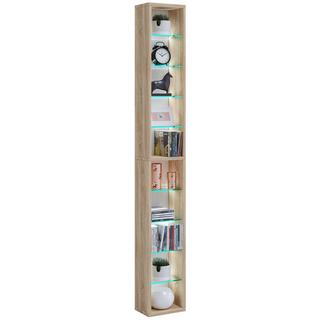 VCM Holz CD DVD Regal | Bücherregal | Aufbewahrung | Maße H. 155 x B. 21 x T. 14 cm | Standregal - Rasato XL  