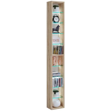 VCM Holz CD DVD Regal | Bücherregal | Aufbewahrung | Maße H. 155 x B. 21 x T. 14 cm | Standregal - Rasato XL  