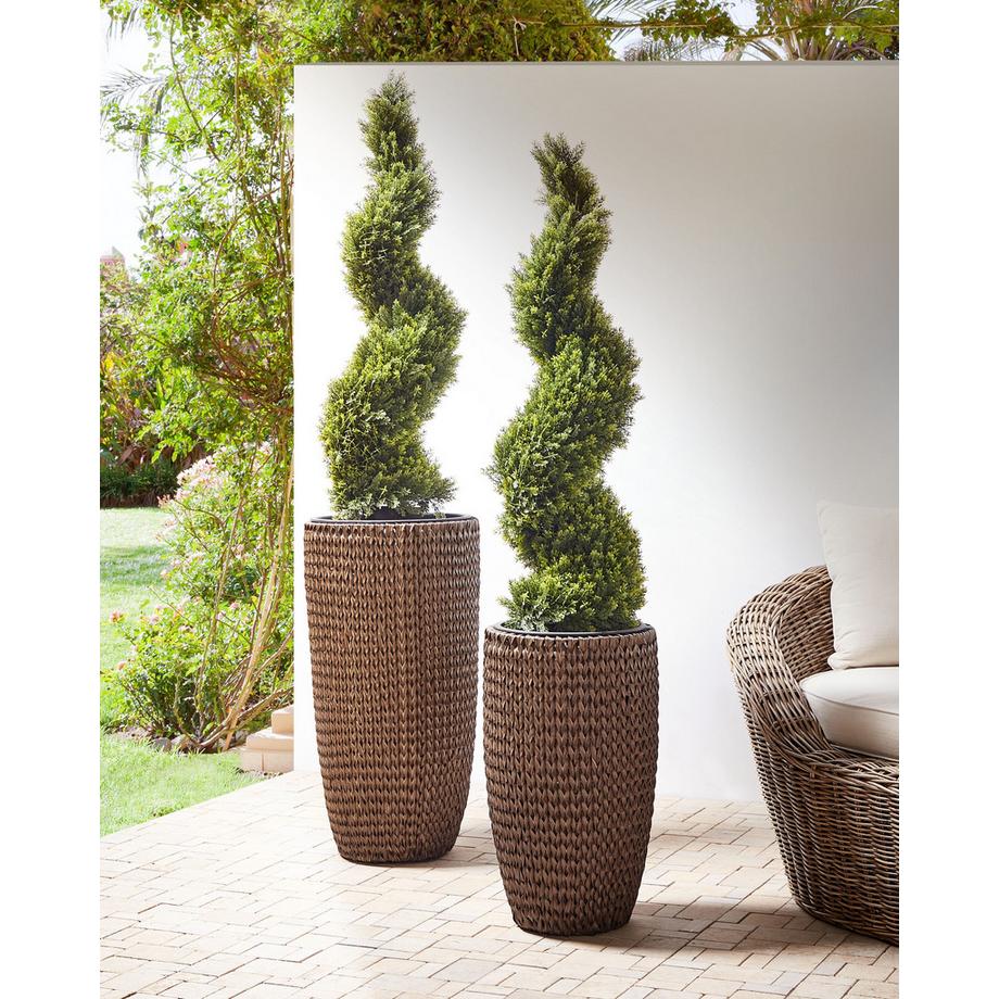Beliani Set di 2 vasi per piante en Rattan sintetico  CEDRUS  