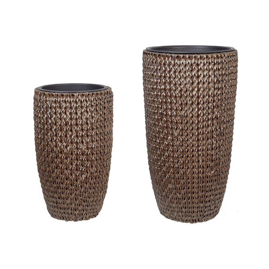 Set di 2 vasi per piante en Rattan sintetico  CEDRUS