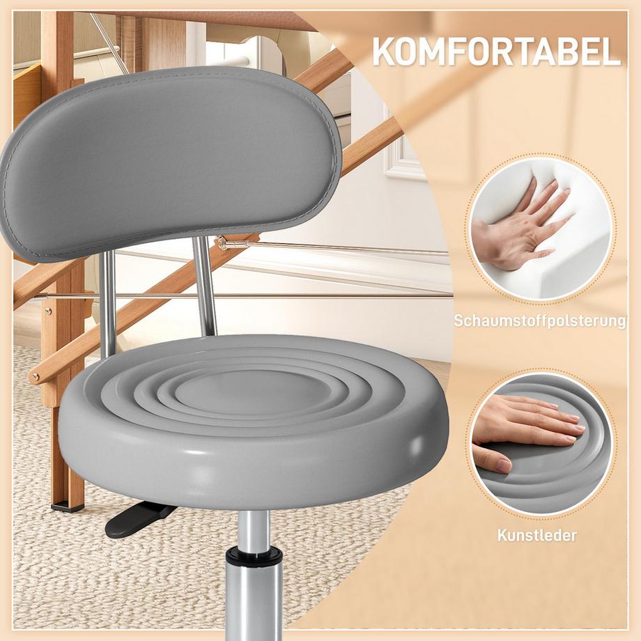 HOMCOM Tabouret roulant  