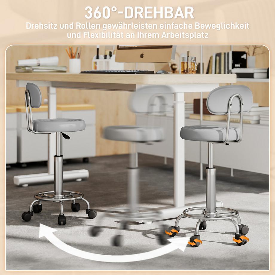 HOMCOM Tabouret roulant  