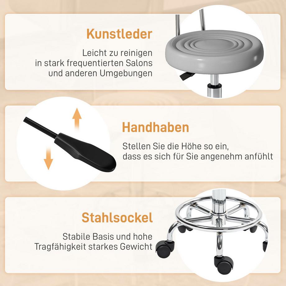 HOMCOM Tabouret roulant  