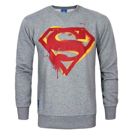 SUPERMAN Logo Print Felpa  