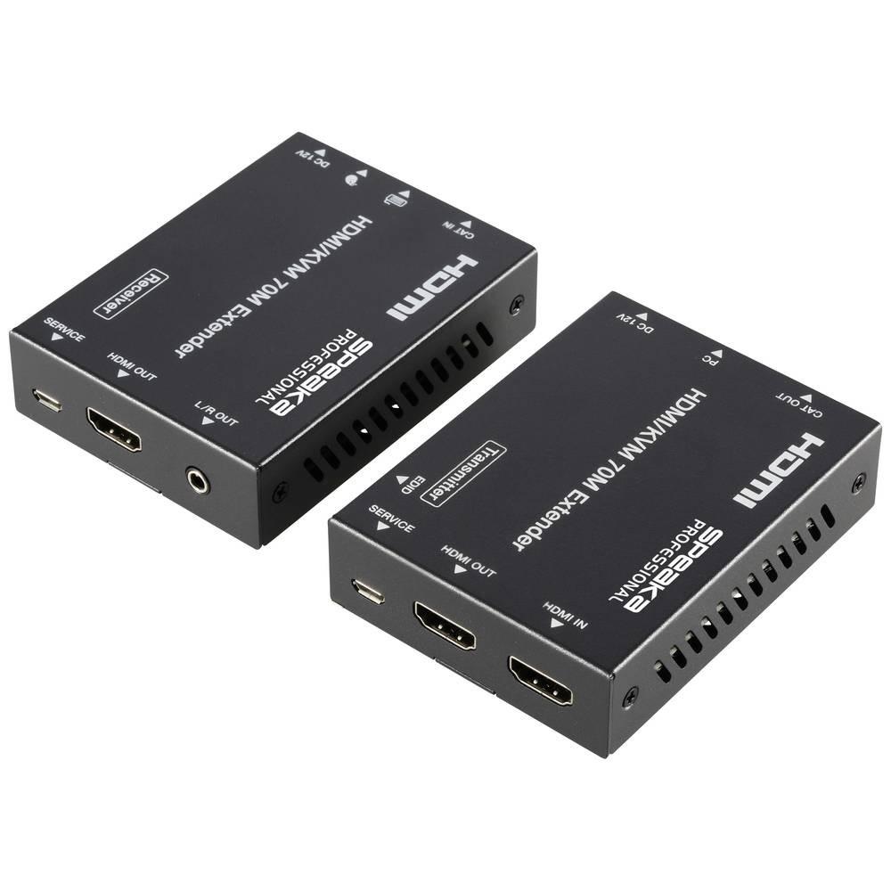 SpeaKa Professional  1 Porta Kit extender, estensore HDMI Controllabile via PC 4096 x 2160 Pixel Nero 