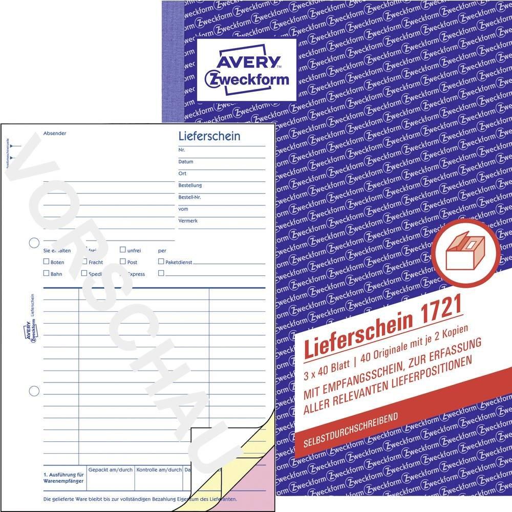 Avery-Zweckform  Avery Zweckform Lieferscheine mit Empfangsschein, A5 