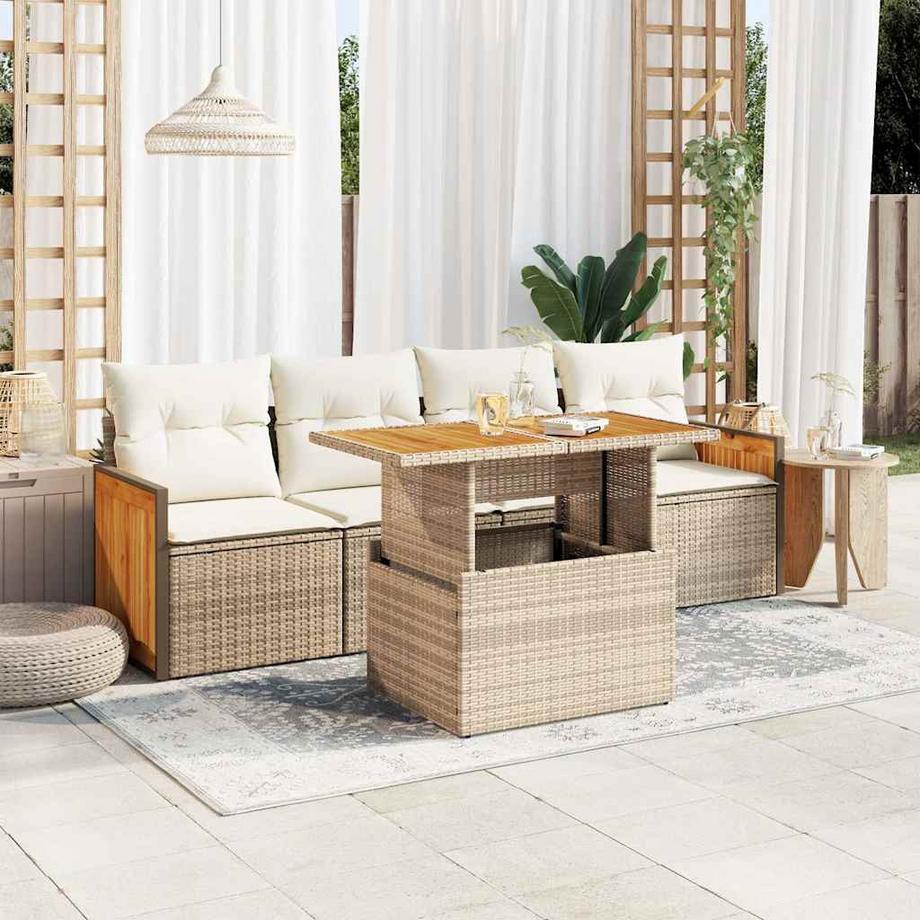 VidaXL Ensemble de canapés de jardin rotin synthétique  