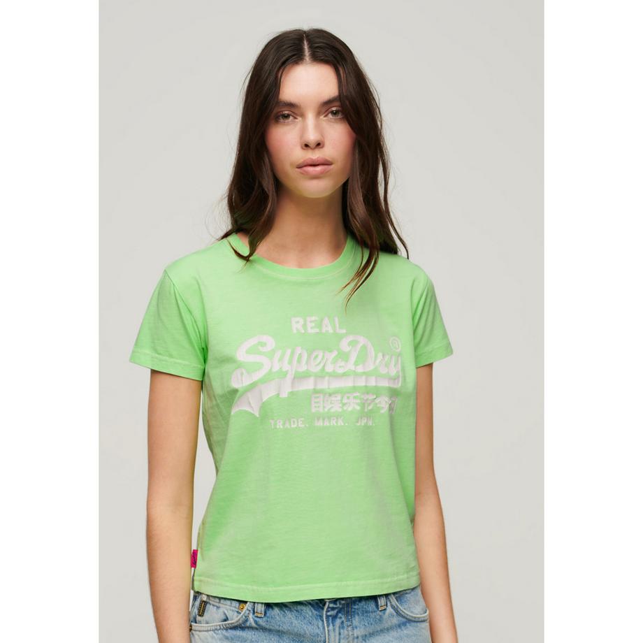 Superdry Eng anliegendes Neonmotiv T-Shirt  