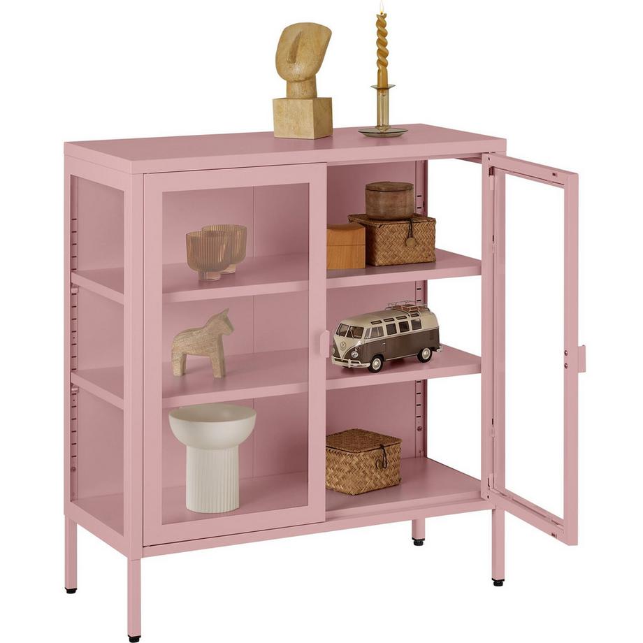 Tectake vitrine métallique Baker Portes vitrées avec fermeture magnétique  