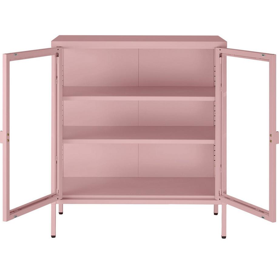 Tectake vitrine métallique Baker Portes vitrées avec fermeture magnétique  