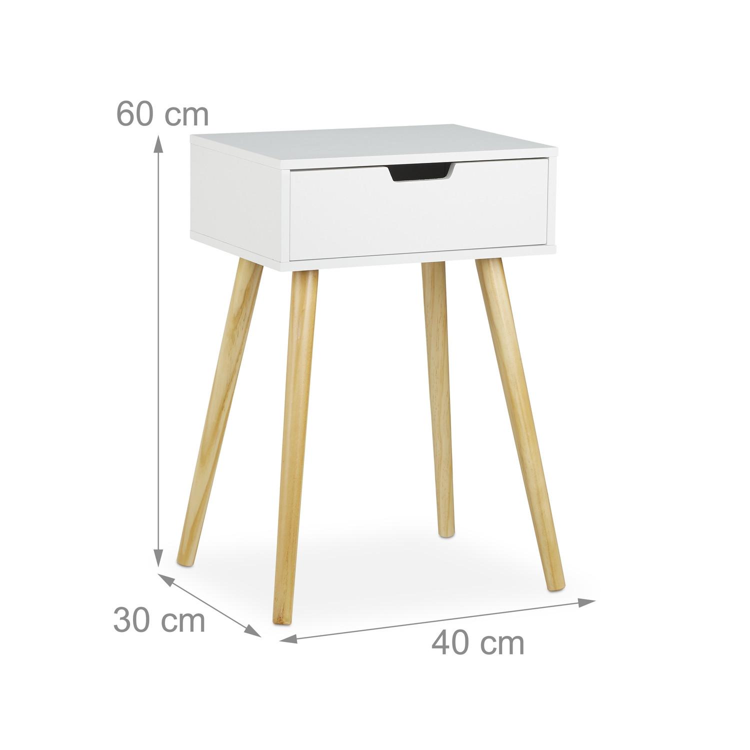 B2X Table de chevet avec tiroir blanc  