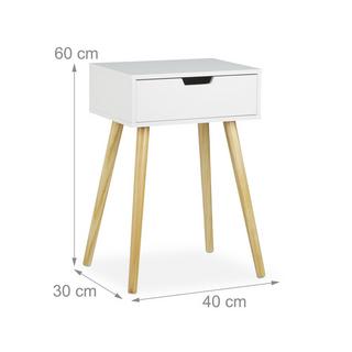 B2X Table de chevet avec tiroir blanc  