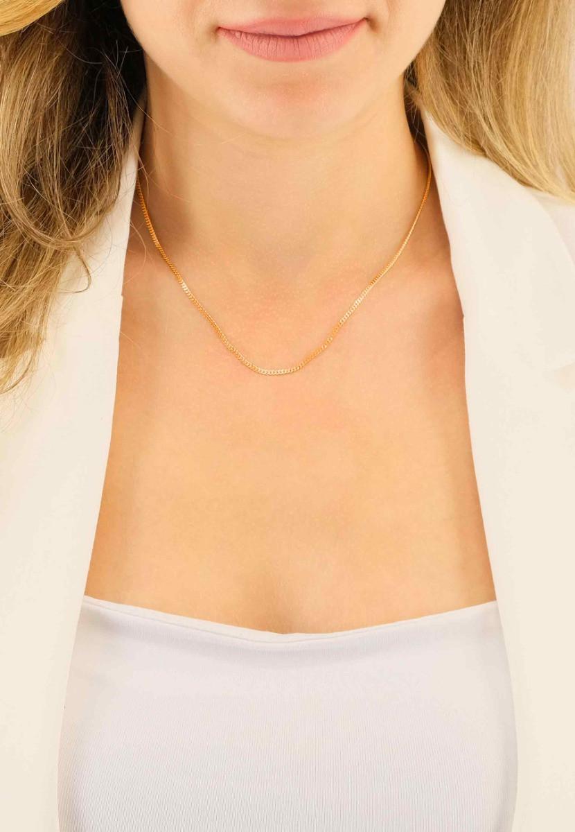 MUAU Schmuck  Collier Panzer Rotgold 750, 1.7mm, 50cm 