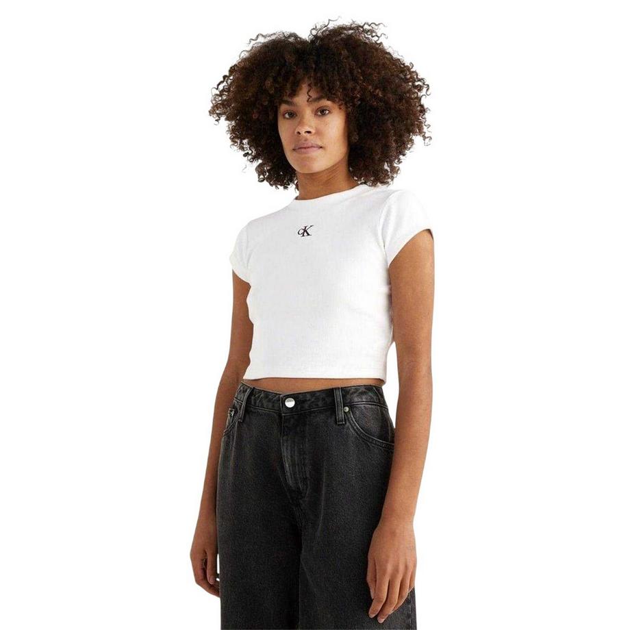 Calvin Klein  Kurzes T-Shirt, Gerippt 