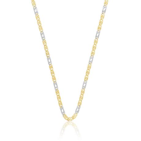 MUAU Schmuck  Collier Fantasie Bicolor Gelb-/Weissgold 750, 2.5mm, 42cm 