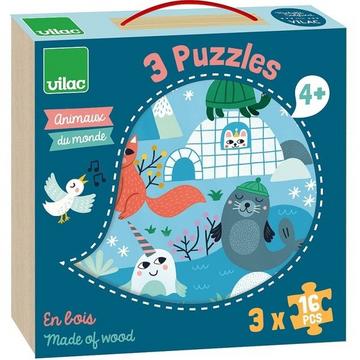 Puzzle im Koffer Tiere der Welt 3x16