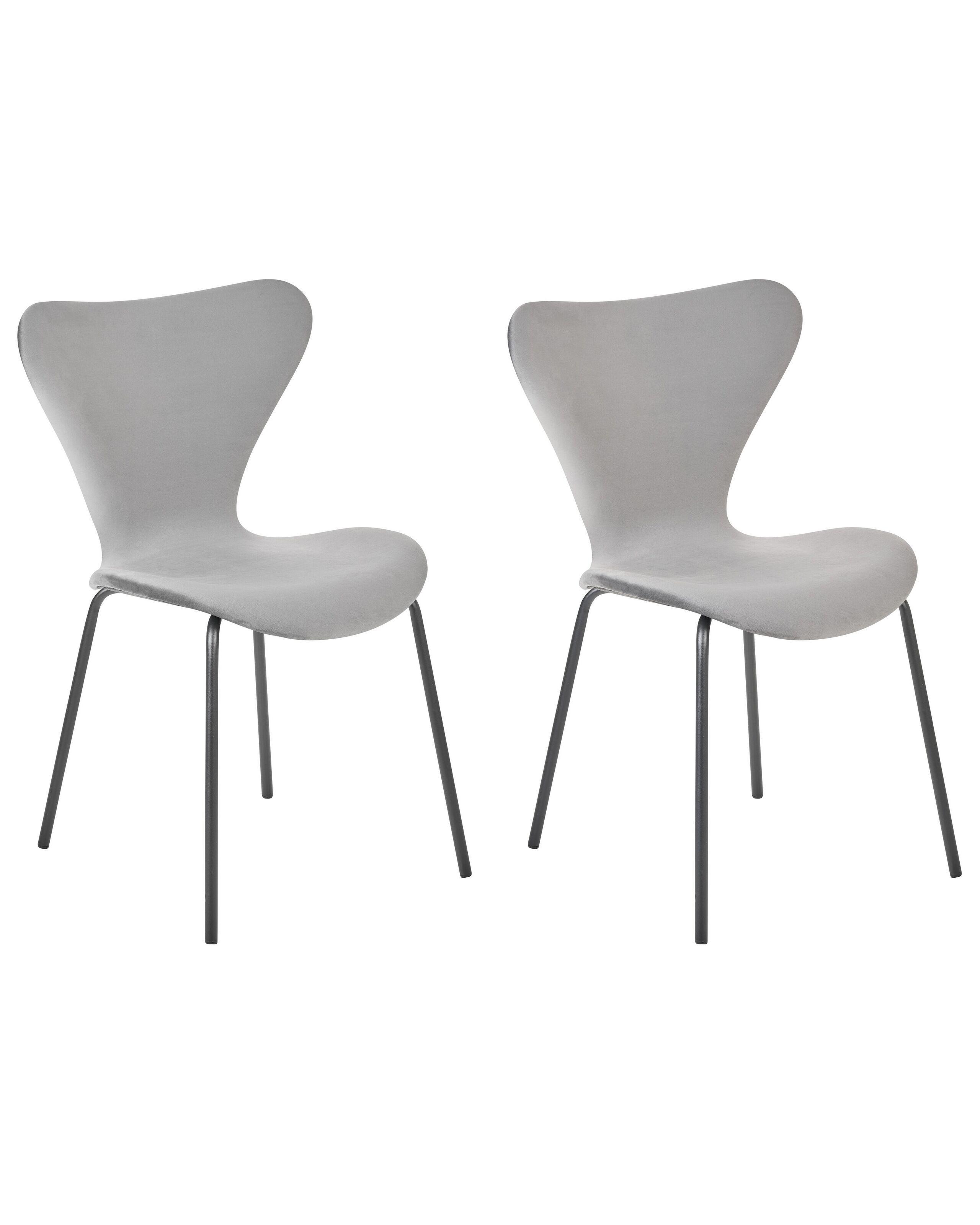 Beliani Lot de 2 chaises en Velours Scandinave BOONVILLE  