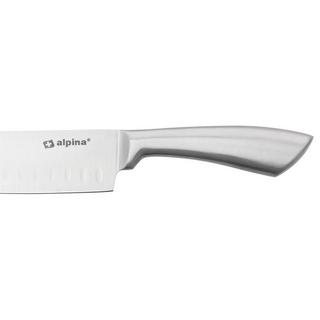 ALPINA Couteau de chef Santoku en acier inoxydable avec lames dentelées  