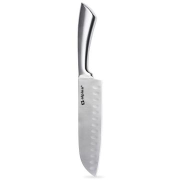 Couteau de chef Santoku en acier inoxydable avec lames dentelées