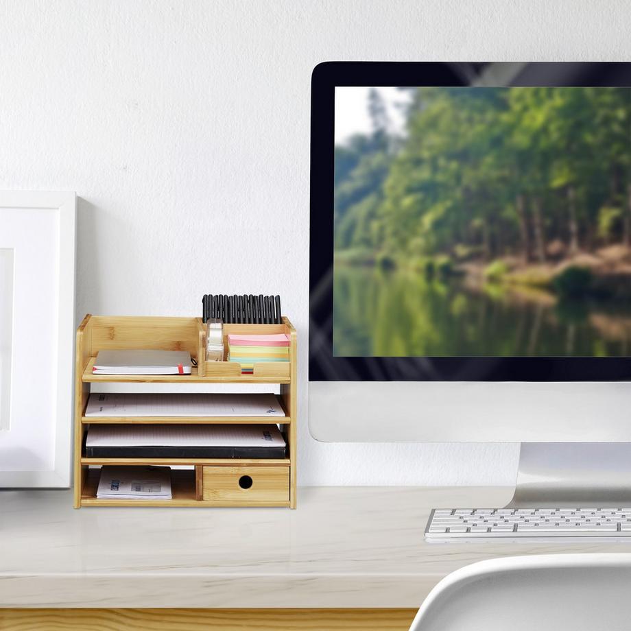 B2X Contenitore per scrivania in bambù  