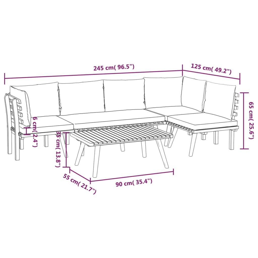 VidaXL Garten-lounge-set akazienholz  