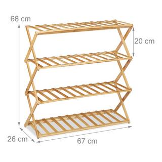 Northix Ripiano pieghevole per scarpe in bambù  