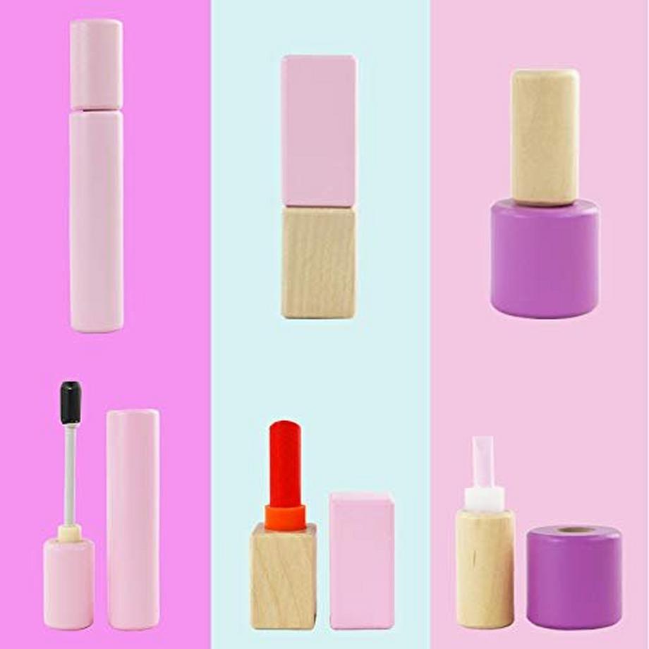 Activity-board  Set de maquillage pour enfants, articles de maquillage, beauté, jouet en bois, set de maquillage pour princesse 