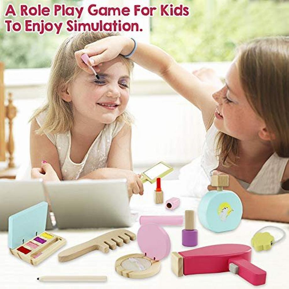 Activity-board  Set de maquillage pour enfants, articles de maquillage, beauté, jouet en bois, set de maquillage pour princesse 