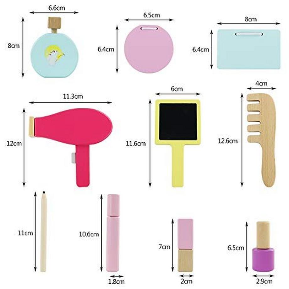 Activity-board  Set de maquillage pour enfants, articles de maquillage, beauté, jouet en bois, set de maquillage pour princesse 