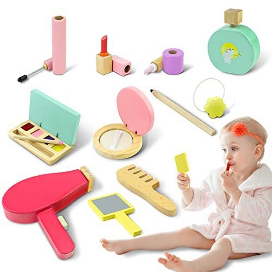 Activity-board  Set de maquillage pour enfants, articles de maquillage, beauté, jouet en bois, set de maquillage pour princesse 
