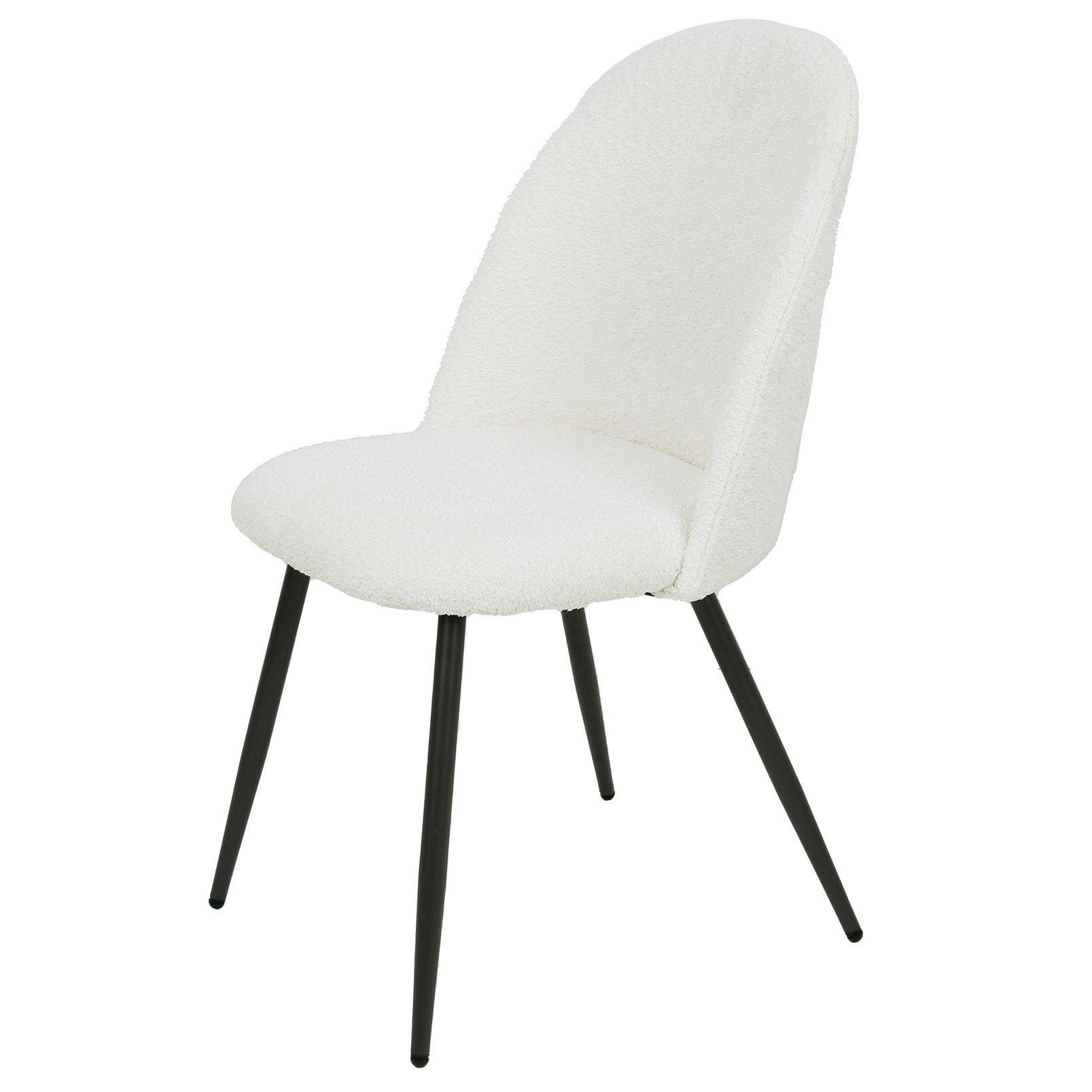 mutoni Chaise Sayama Bouclé blanc  