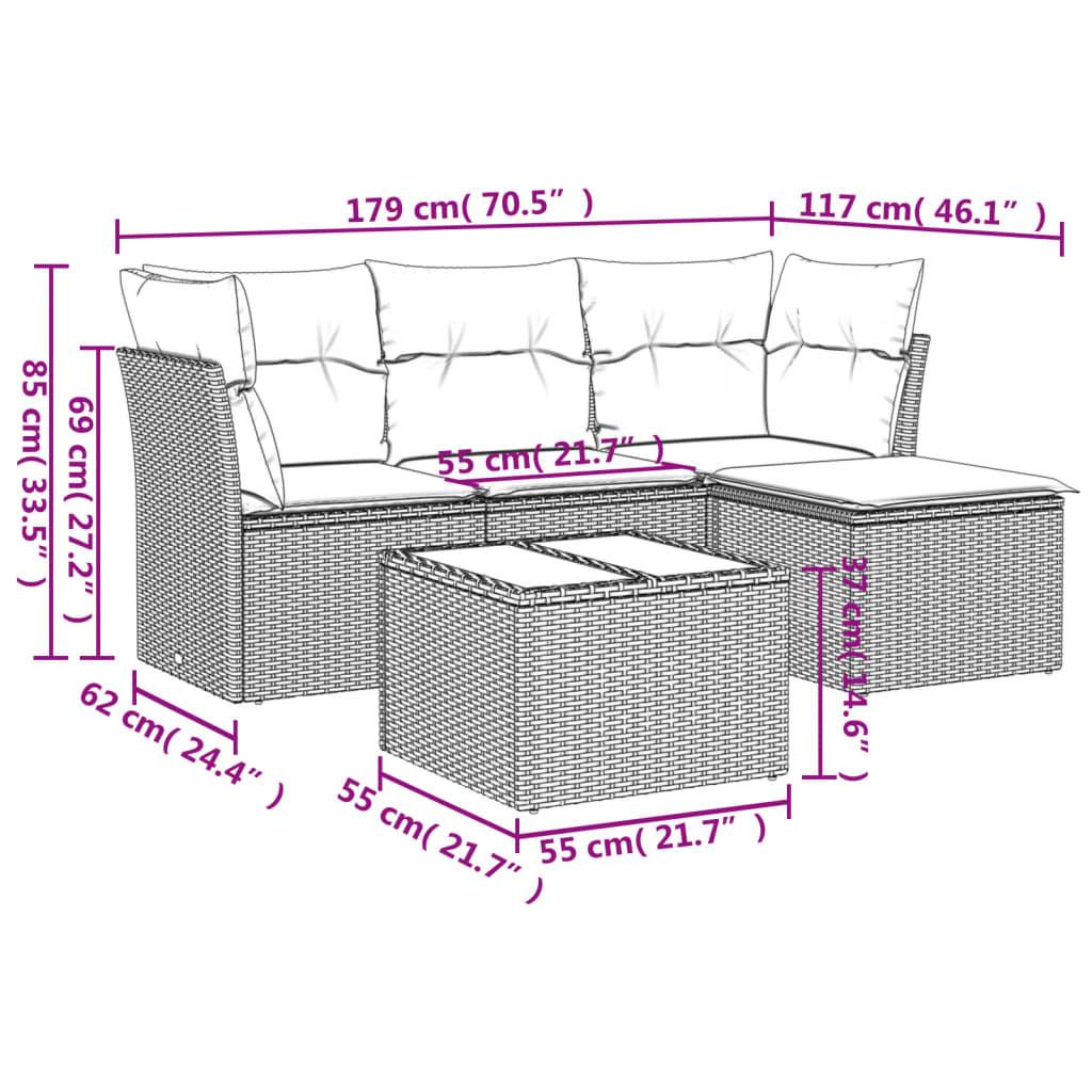 VidaXL set divano da giardino Polirattan  