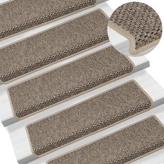 VidaXL Tapis d'escalier autocollants 15 pcs tissu  