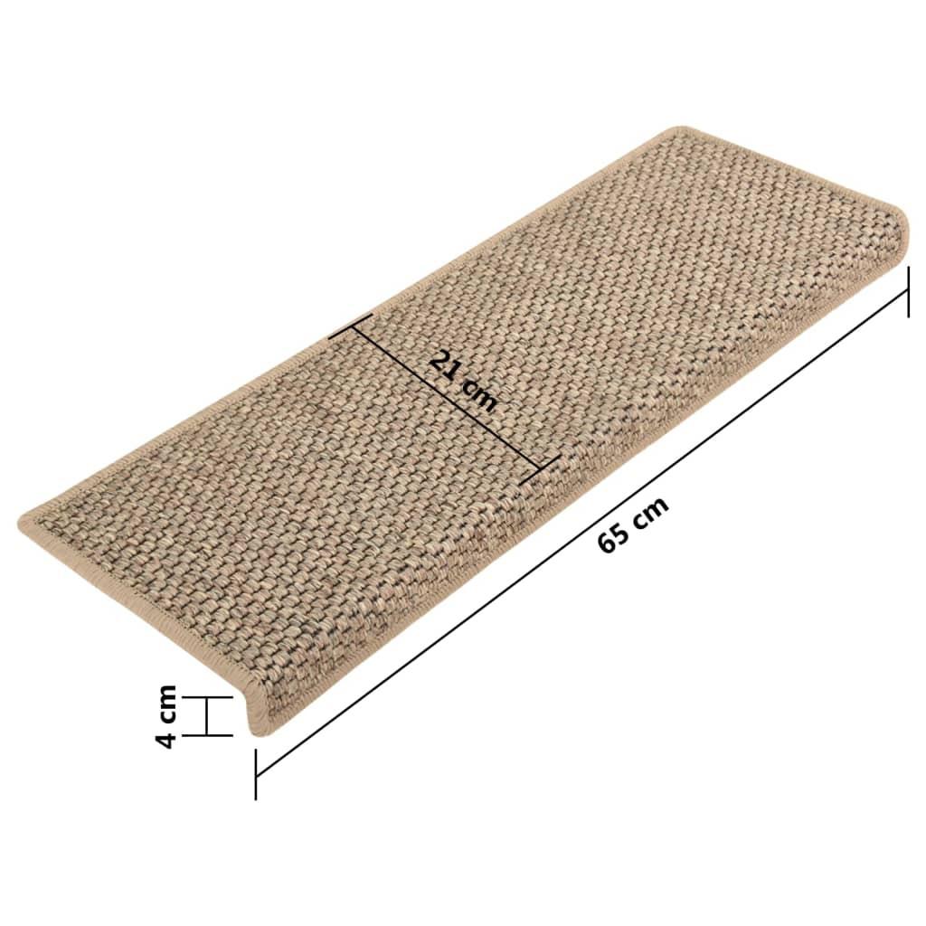 VidaXL Tapis d'escalier autocollants 15 pcs tissu  